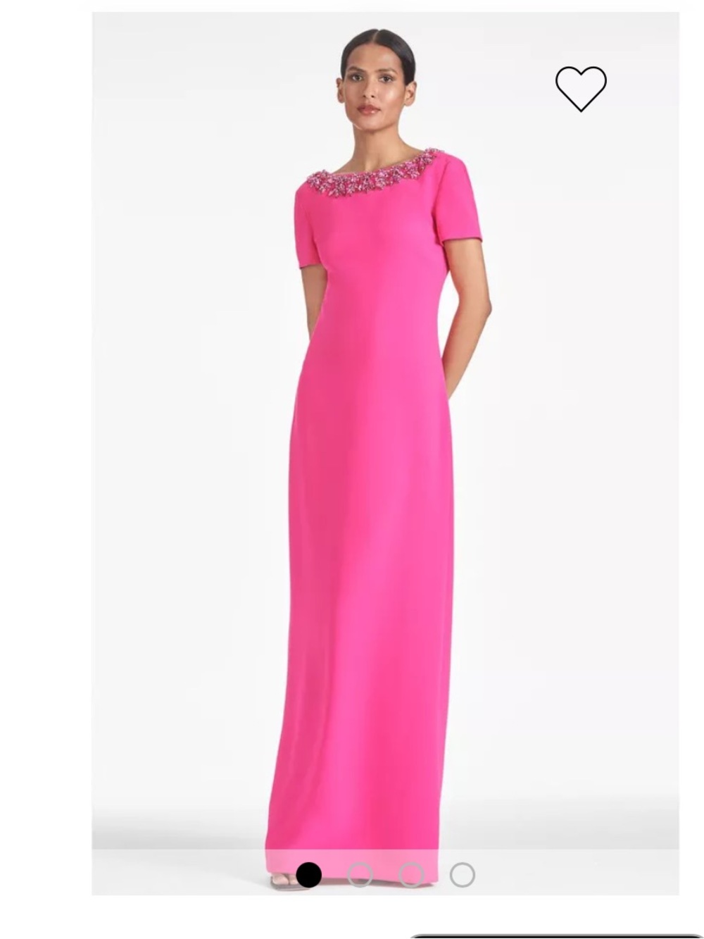 Sachin + Babi Shiloh Maxi Gown in Electric Pink with Beaded Neckline